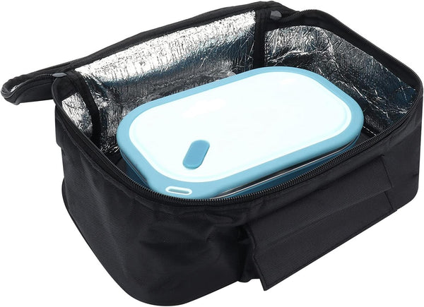 KIMISS Portable Mini Car Microwave 12V Electric Oven, Fast Heating Picnic Box for Travel & Camping, Black