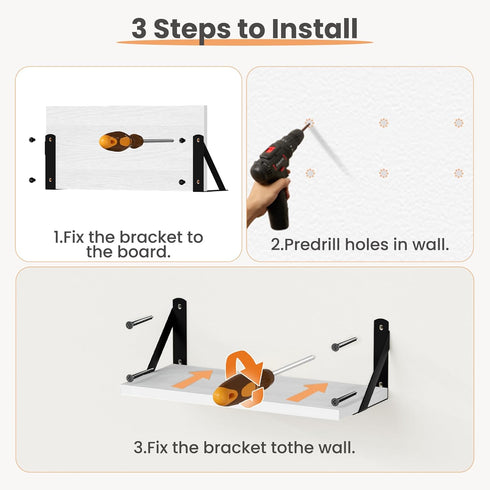 15.7 Inches upsimples Floating Book Shelves for Wall, Wood Shelves for Living Room, Bathroom, Bedroom, Kitchen Storage