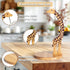 Countertop Giraffe Banana Holder Stand, Bamboo Banana Hanger with Stainless Steel Hook for or Under Cabinet Decorative