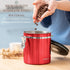 Mixpresso 16 Oz Red Coffee Canister, Stainless Steel Airtight Container with Date Tracker, Vacuum Sealed