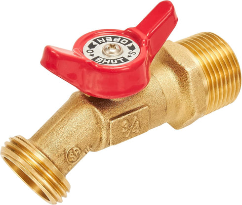 RouLiPouLi 3/4" 3/4" 1/4 2pcs(3/4" Outdoor Garden Hose Faucet Ball Valve Hose Bibb Shut Off Valve Male NPT x Male GHT