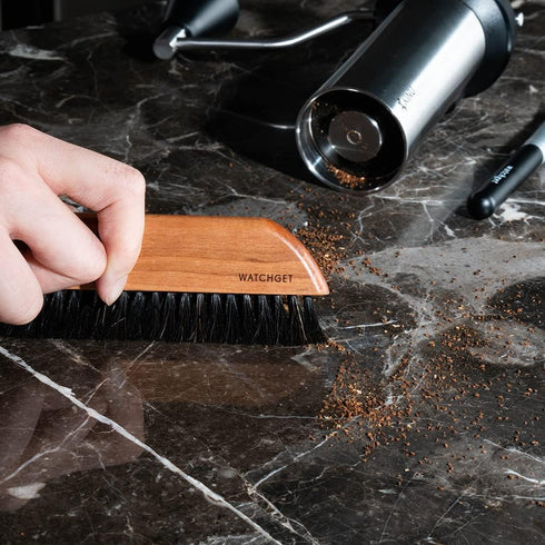 Espresso Machine Cleaning Brush with Wooden Handle, Coffee Grinder Brush for Countertop Cleaning Tool