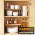 SpaceAid Cabinet Shelf Organizers, 2 Pack Kitchen Counter Rack Shelves Riser, Expandable Spice Rack (Black and Natural)