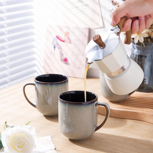 12OZ Set 6, Sets,Ideal LERATIO Ceramic Coffee Mugs of Large Porcelain Coffee Cups With Large Handle