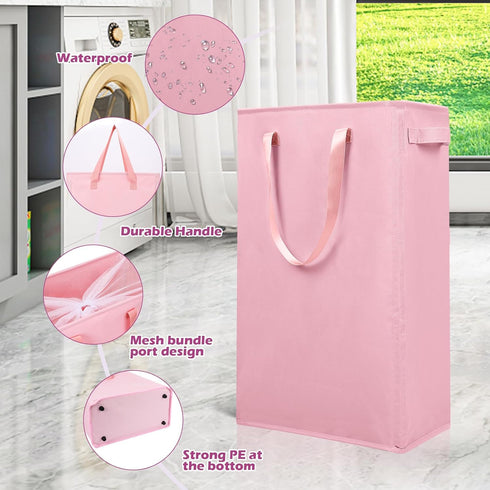 Odonata Slim Laundry Hamper, Collapsible Laundry Basket Thin Dirty Clothes Basket, Narrow Laundry Bag Foldable Dirty