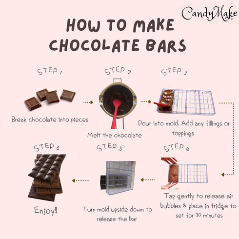 Chocolate Bar Making Mold, Polycarbonate Hard Mold for Making Chocolate Bars at Home or Commercial