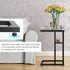 C Shaped Side Table for Sofa, Couch End Table for Small SpacesSkinny Couch Side Tables Slide Under Sofa Bed,Snack Table