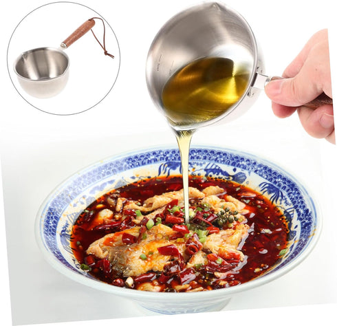 Small Stainless Steel Sauce Pot - Mini Camping Saucepan for Grill Basting, Milk, and Induction Cooking