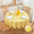 MANGATA CASA Yellow Gingham Round Tablecloth-Checkered Table Cloth Waterproof Kitchen & Table Linens-Polyester Buffalo Plaid Wrinkle Free Table Cover(Light Yellow 60R inch) by MANGATA CASA