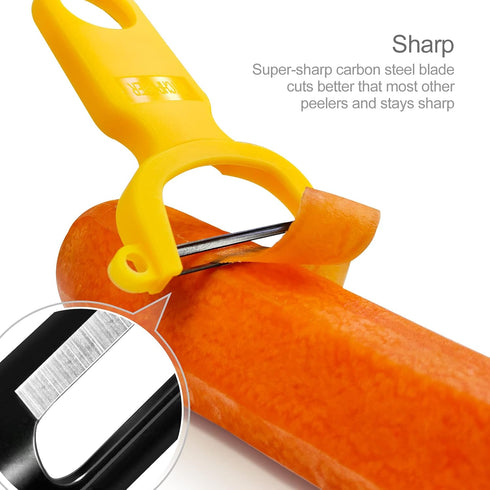 Original Vegetable Peeler Carbon Steel Blade 3-Pack in Red, Green, Yellow