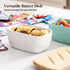 DOWAN 6.5" Large Butter Dish with Lid, Ceramic Butter Keeper Holds Up to 3 Sticks, White