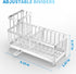 Cisily Sponge Holder for Kitchen Sink | Stainless Steel Silver Sink Caddy with High Brush Holder | Kitchen Accessories