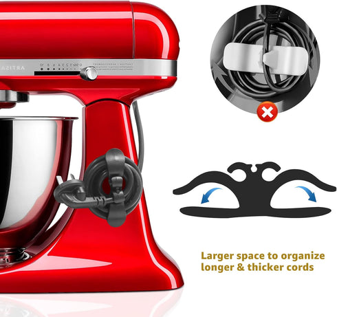 Sliding Mat for Kitchen Aid 4.5-5 Qt Stand Mixer - Includes Cord Organizer and Attachment Holder, Bamboo