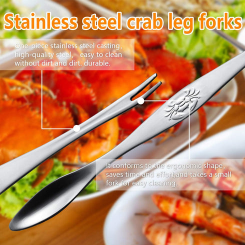 13 Set 4 4 4 1 Pieces Crab Leg Crackers Including Nut Crackers, Lobster Shell Forks, Stainless Steel Forks and Portable