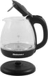 Elite Gourmet EKT1001 Electric 1.0L BPA-Free Glass Kettle, 1100W with Stylish Blue LED, Auto Shut-Off, Black