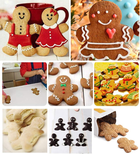 3 Piece Gingerbread Man Cookie Cutter Set - Christmas Shape Cookie Cutters Molds, 2.2 Inch, 3 Inch, 4.5 Inch