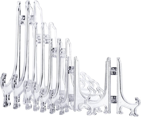 Boao 24 Pieces Plastic Easel Plate Holders - 3/4/5/6 Inch Stands for Weddings and Home Decoration