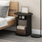 Furinno TIDUR Night Stand, 3-Tier Oval Nightstand with Round Edge Tabletop, Open
