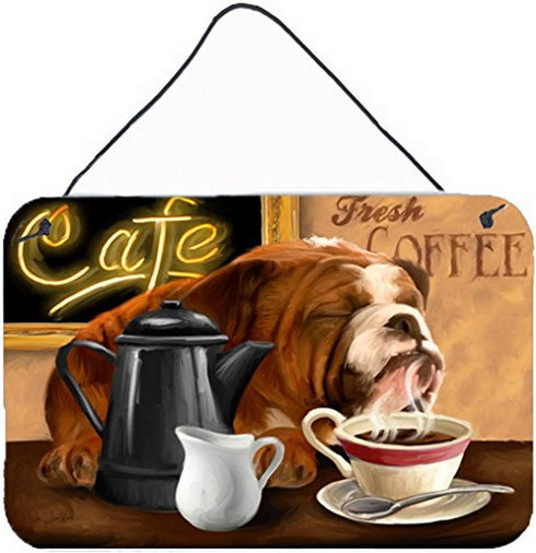 Caroline's Treasures English Bulldog Morning Coffee Wall or Door Hanging Prints, 8x12, Multicolor