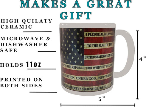 Rogue River Tactical Patriotic USA Flag Funny Coffee Mug Novelty Cup Gift America Pledge of Allegiance