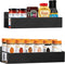 Kitchen Spice Rack for Wall - 13.8" Black Large Adhesive Hanging Spice Racks, 2 Packs Storage Organizer