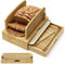 Joothlin Bamboo Bread Slicer for Homemade Bread Adjustable Width Slicing Guides, Compact Loaf