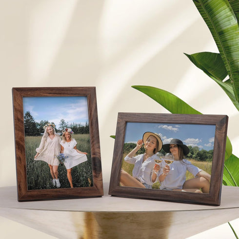 5x7 Set 12 5x 7 5x7 EYMPEU Picture Frames Rustic Brown Walnut Wood Color of Multi Display Wooden Colored Photo Frames