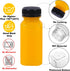 36pcs 6oz BAKHUK Empty Plastic Juice Bottles with Caps, Reusable Clear Bulk Beverage Containers for Juice, Milk