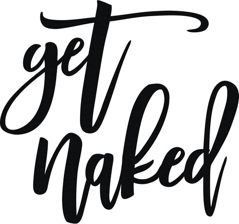 Vivegate Get Naked Sign – 15” X 19” Bathroom Wall Decor Bath Word Art Decals Black Metal Letters