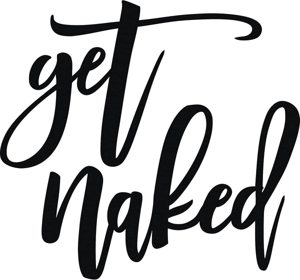 Vivegate Get Naked Sign – 15” X 19” Bathroom Wall Decor Bath Word Art Decals Black Metal Letters
