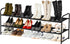 SUFAUY Shoe Rack Storage for Bedroom Closet, Stackable 2 Tier Fabric Shoe