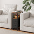 2 1 UTBT005FV2 Narrow Side Table for Small Spaces, Skinny End Table with Charging Station, Sofa Beside Table