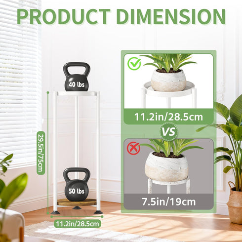 2 KMOTASUO Tier White Plant Stand Indoor for Large Tall Heavy Duty Planter, Multiple Sturdy Metal Flower Corner Rack