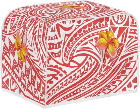 Polynesia Flower Toaster Cover Durable Small Appliance Cover with Top Hook Washable Dustproof Kitchen Appliance Cover Protection Small Bread Cover,M