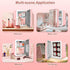 Mini Fridge for Bedroom, Skincare Fridge with Dimmable LED Light Mirror, 4L Makeup Mini Fridge, Pink