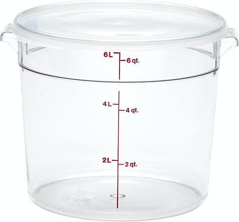 Cambro Food Storage Container, Round Series, 6 QT, Commercial Grade for Food Prep