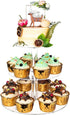 YestBuy 3 Tier Round Cupcake Stand - Acrylic Cake Stand for 23 Cupcakes - Premium Holder for Pastry Parties