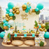 Teal Balloon Garland Kit with Gold Butterflies, Turquoise, Blue, Green, White & Gold Balloons for Party Decor