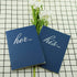 Wedding Vow Book, His and Her Bridal Shower Gifts Booklet Journal, Deep Blue Personalized Notebook, Set of 2