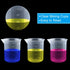 Coopay 12 Pack 100ml/3.4oz Plastic Beakers, Clear Multipurpose Measuring Cups with 50 Pack Wooden Stirring Sticks