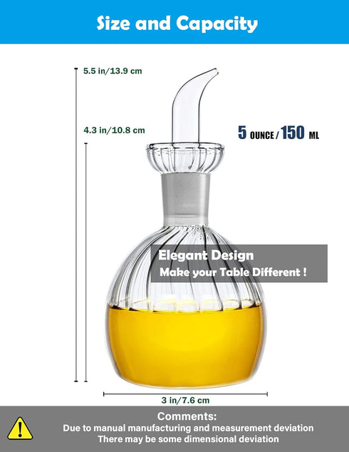 5 oz/150 ml HAIZEEN Olive Oil & Vinegar Dispenser with Non Drip Spout - Oil Pourer Dispensing Bottles Soap dispenser