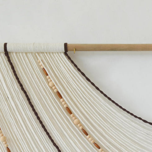 Flber 57"x35" Macrame Wall Hanging Handcrafted Boho Wall Decor Bead Woven Wall Hanging for Bedroom, Living Room