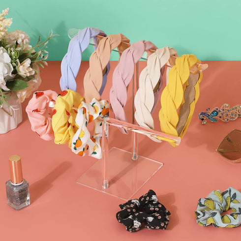 Acrylic Headband Holder, Clear Scrunchie Holder Organizer, Hair Accessories Display Stand for Women and Girls