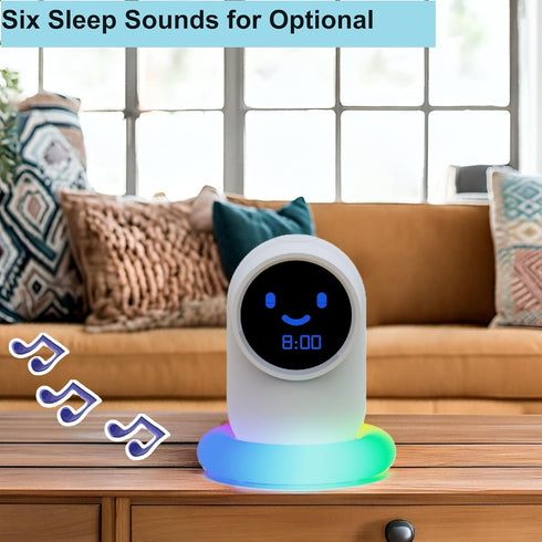 Set Cute Alarm Clock,Ok to Wake Clock,Alarm Clock for Bedrooms,Clock with Night LED, Sleep/Wake Trainer,NAP time,Sound