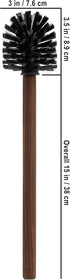 Redecker Toilet Brush Set with Replacement Head, Oiled Thermowood Handle and Nylon Bristles, Made in Germany