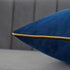 Avigers 20 x 20 Inches Navy Blue Solid Cushion Case, Luxury European Throw Pillow Cover for Couch Bedroom