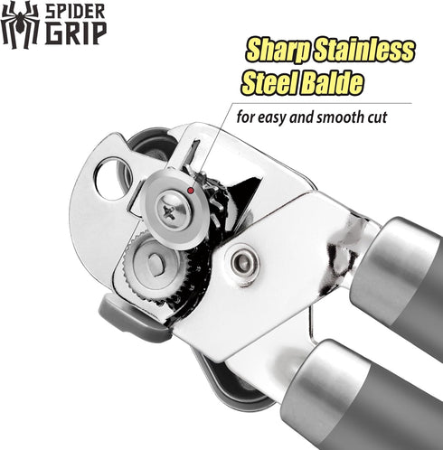 Can Opener, No-Trouble-Lid-Lift Manual Handheld with Magnet, Smooth Edge Safe Cut for Seniors