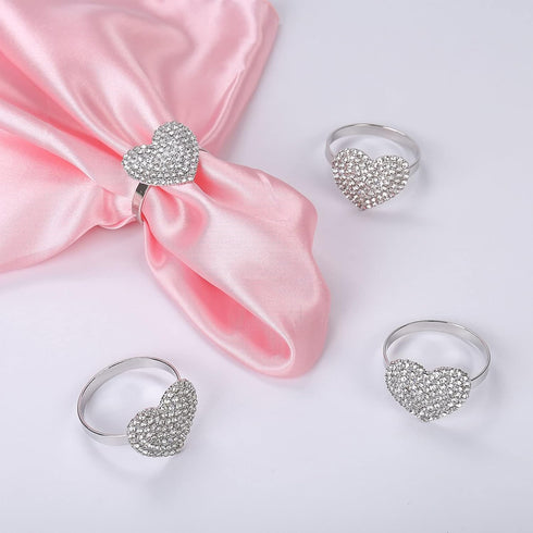 LogHog Valentine's Day Napkin Rings Set of 6 - Handmade Heart-Shaped Napkin Rings for Wedding, Valentine's, Birthday