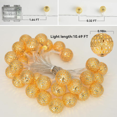 Lights,CMYK 30 Globe String LED Fairy String Lights Battery Operated for Indoor,Party,Patio,Wedding,Bedroom,Christmas
