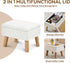 Storage Ottoman, Small Foot Stool Ottoman with Storage, Teddy Velvet Foot Rest with Wood Legs, Footstool for Living